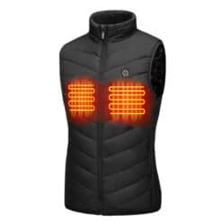 zwarte verwarmde bodywarmer voor dames